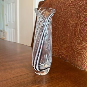 Vintage Caithness "Midnight" Flamenco Swirl Hand-blown Glass Vase